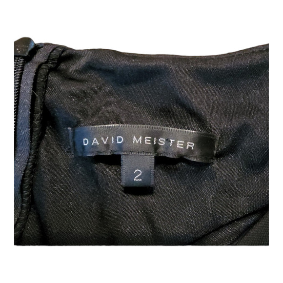 David meister long sleeve midi black dress size 2 - Picture 5 of 7